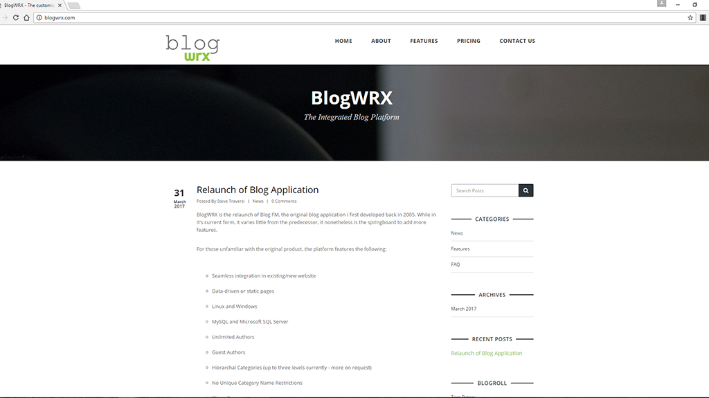 BlogWRX Screenshot
